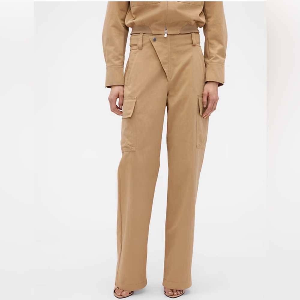 NWT Gap x Victoria Beckham High-Rise Straight-Leg Cargo Pants in Tan Size 10